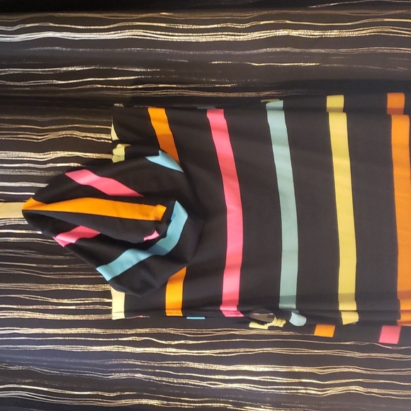 NWOT Beach Covered Up Hooded Lightweight Rainbow  Striped Summer Dress Pockets - Picture 13 of 16